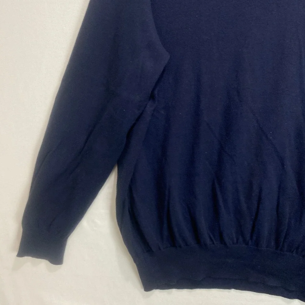 Polo Ralph Lauren Men Navy Blue Pima Cotton‎ V Neck Sweater XL